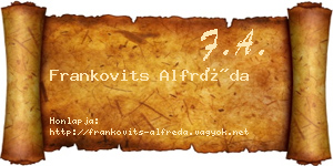 Frankovits Alfréda névjegykártya